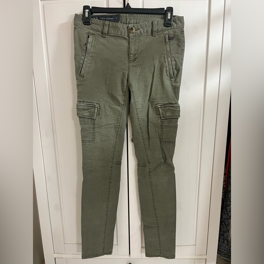 Armani Exchange Women’s Green Skinny Cargos